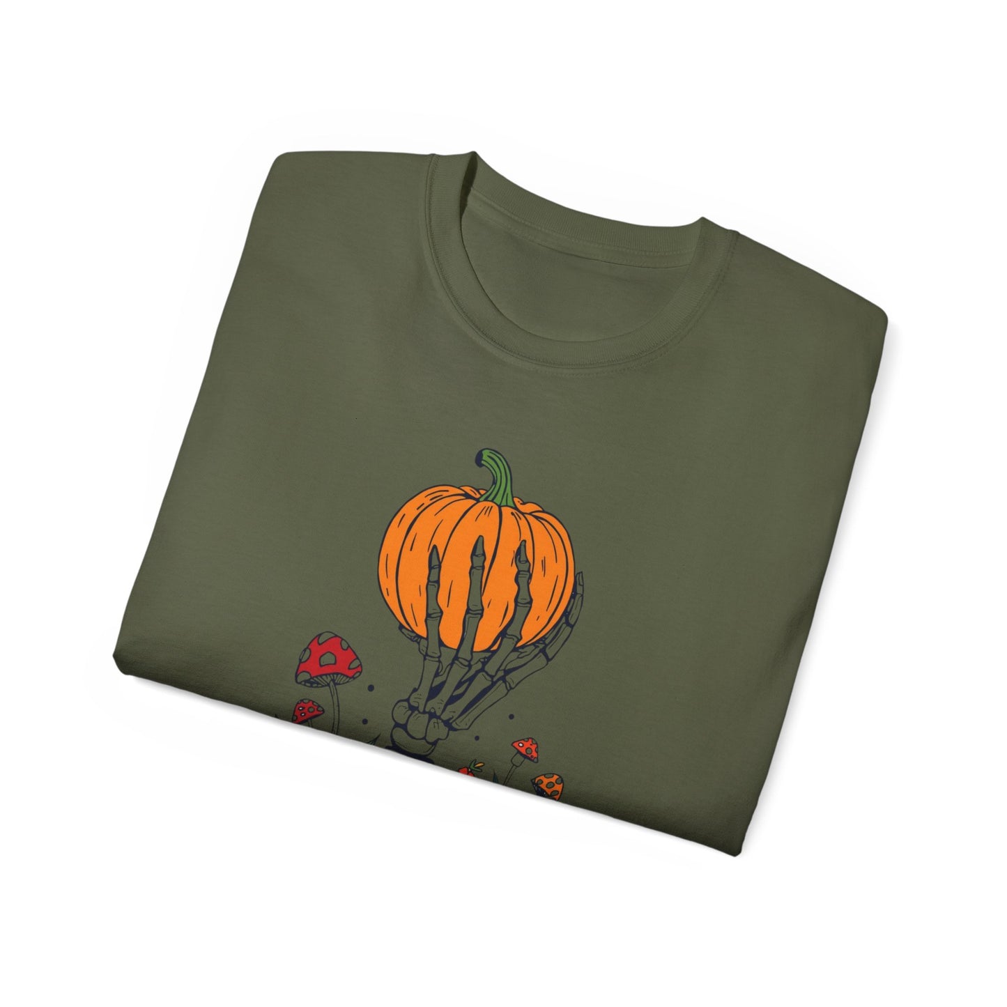 Pumpkin Bone Bloom Halloween Shirt mit Kürbis & Skelettblüten