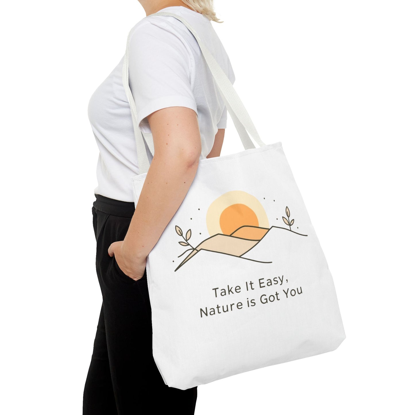 Take It Easy Tote Bag Natur Design Tasche mit modernem Spruch