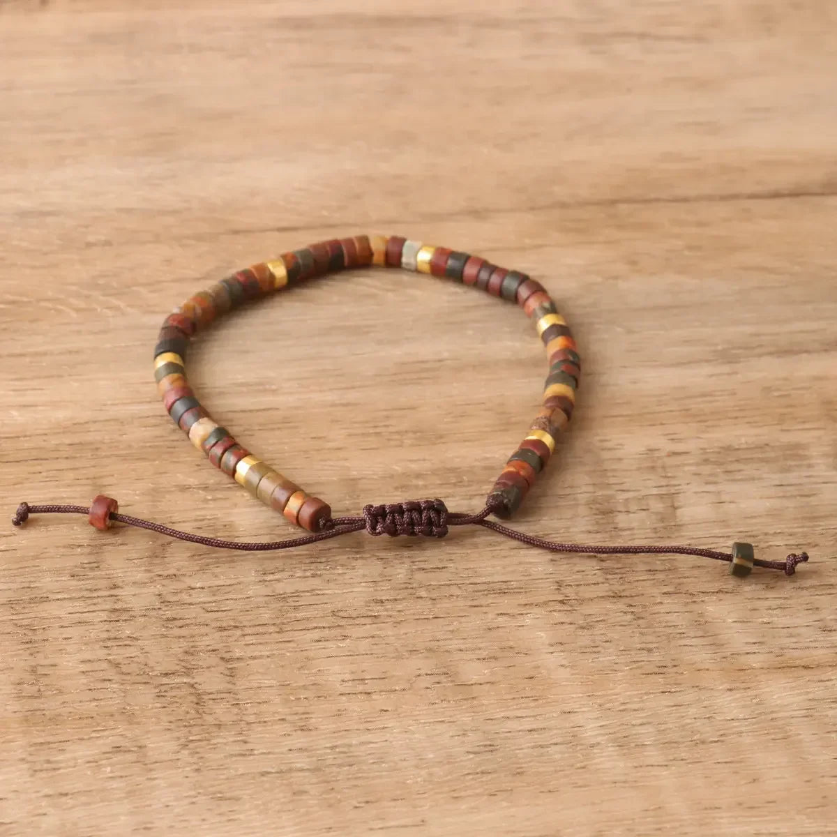 Picasso Jaspis Armband Herren Damen Verstellbar Naturstein Minimalistisch