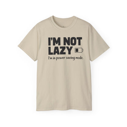 Funny Power Saving Mode Tee, Unisex Graphic T-Shirt, Gift for Tech Lovers, Casual Wear, Birthday Gift, Humor Shirt