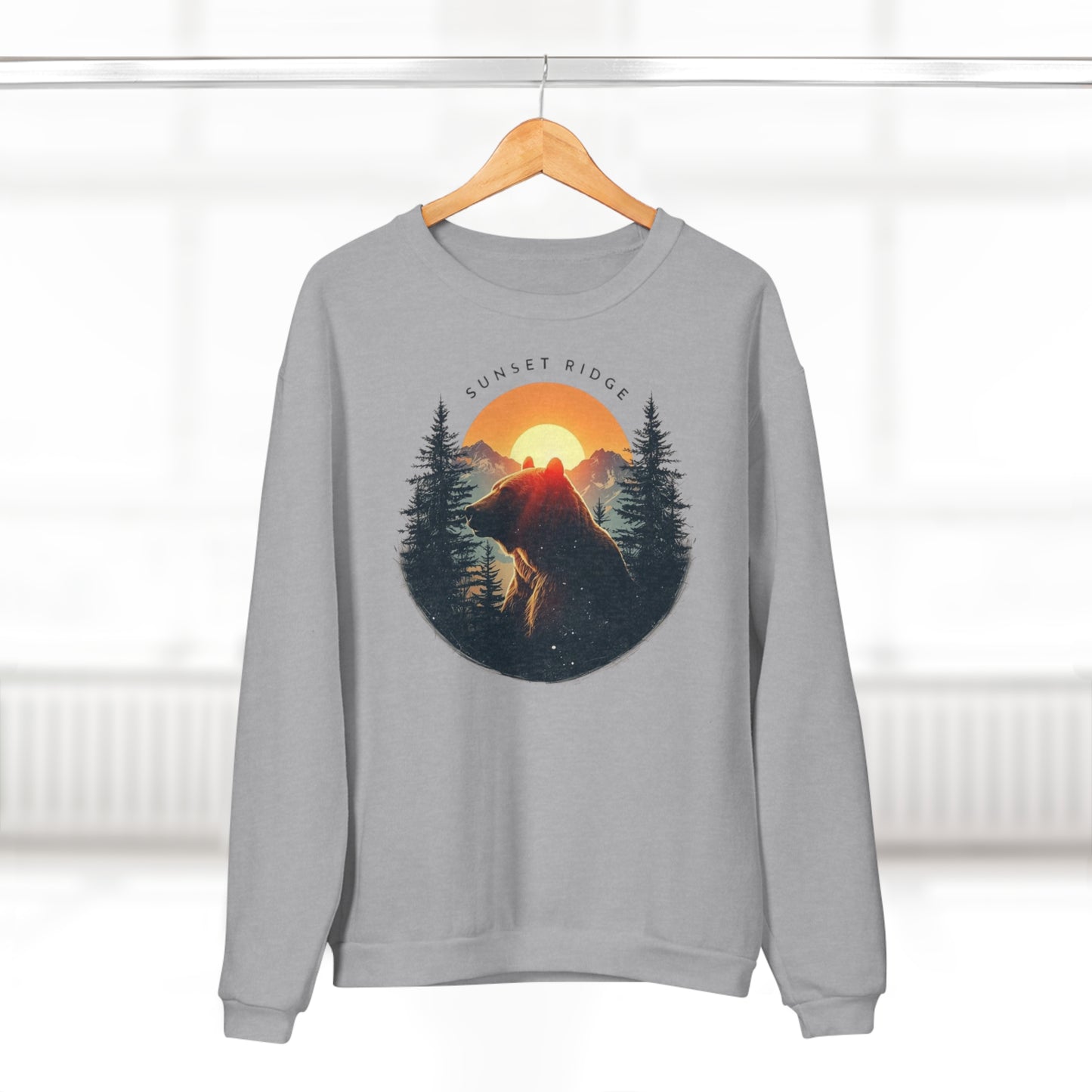 Sunset Ridge Adventure Sweatshirt, Unisex Cozy Crew Neck, Perfect for Nature Lovers, Great for Hiking, Camping, Gift for Outdoor Enthusiasts