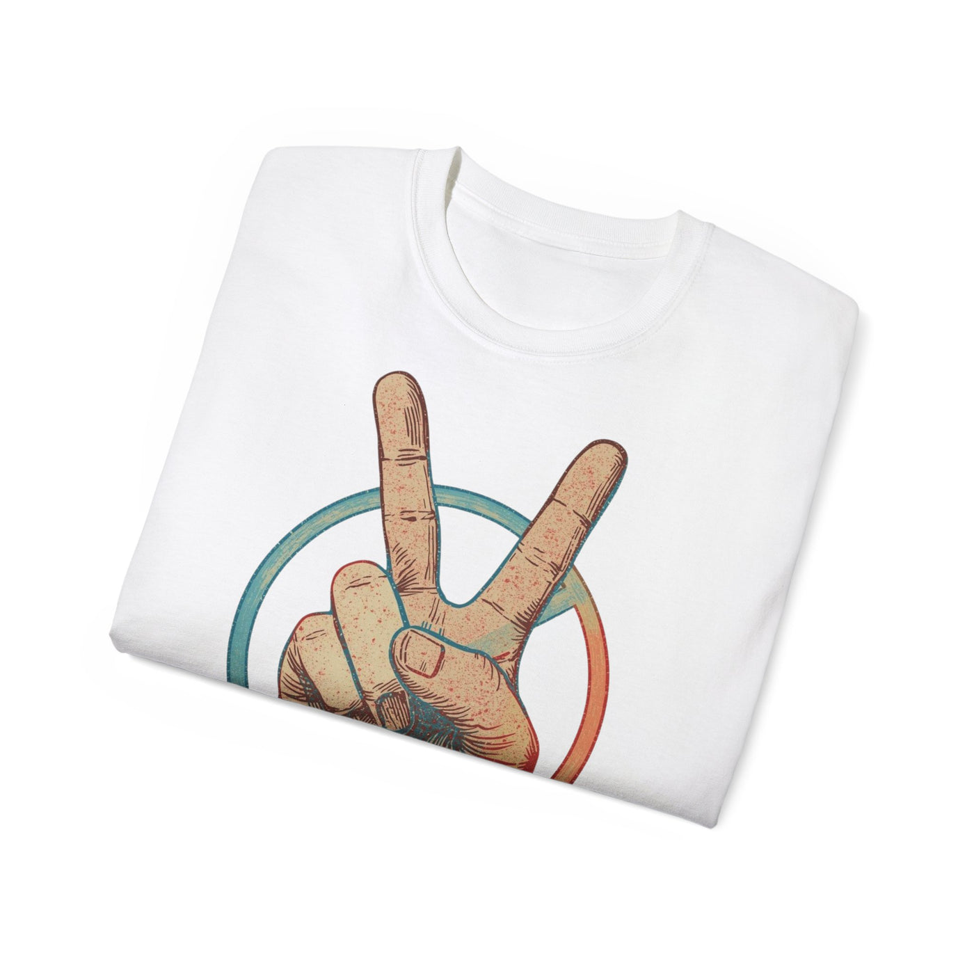 Peace Sign Unisex Ultra Cotton Tee, Graphic Tee, Casual Wear, Gift for Friends, Summer Outfit, Eco-Friendly Fashion