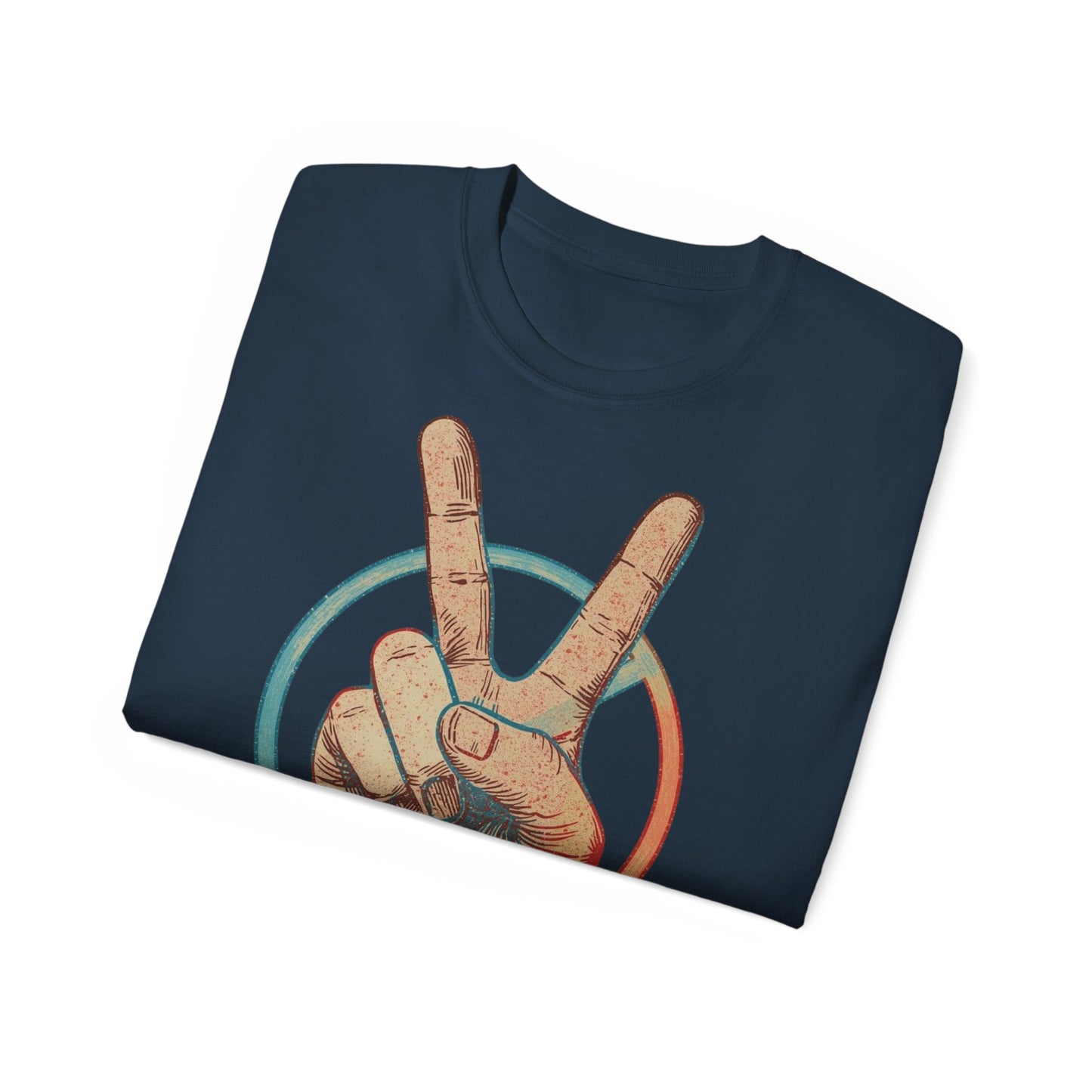 Peace Sign Unisex Ultra Cotton Tee, Graphic Tee, Casual Wear, Gift for Friends, Summer Outfit, Eco-Friendly Fashion