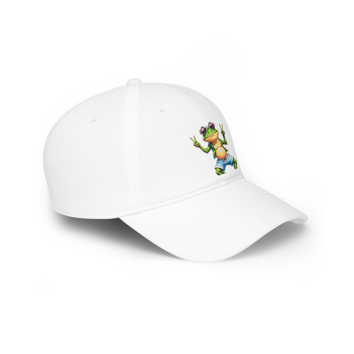 Playful Frog Low Profile Baseball Cap, Fun Hat for Nature Lovers, Casual Outdoor Accessory, Gift for Kids and Adults, Unique Summer Cap