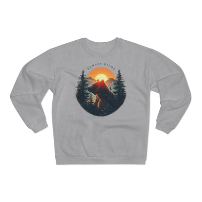 Sunset Ridge Adventure Sweatshirt, Unisex Cozy Crew Neck, Perfect for Nature Lovers, Great for Hiking, Camping, Gift for Outdoor Enthusiasts