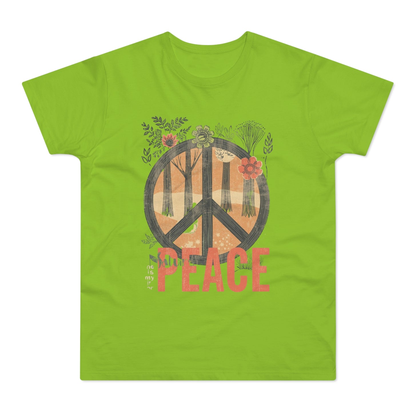 Vintage Peace Sign T-Shirt | Floral Forest Retro