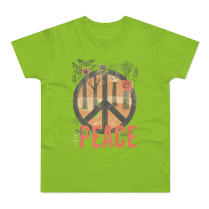 Vintage Peace Sign T-Shirt | Floral Forest Retro