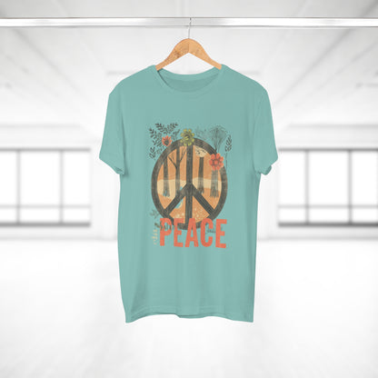Vintage Peace Sign T-Shirt | Floral Forest Retro