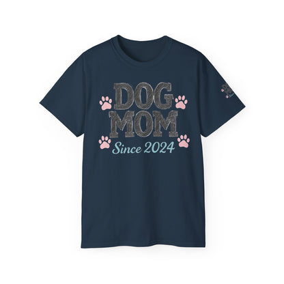 Dog Mom Tee, Cute Dog Lover T-Shirt, Pet Owner Gift, Gift for Dog Lovers, Dog Mom Since 2024 Shirt, Animal Lover Apparel