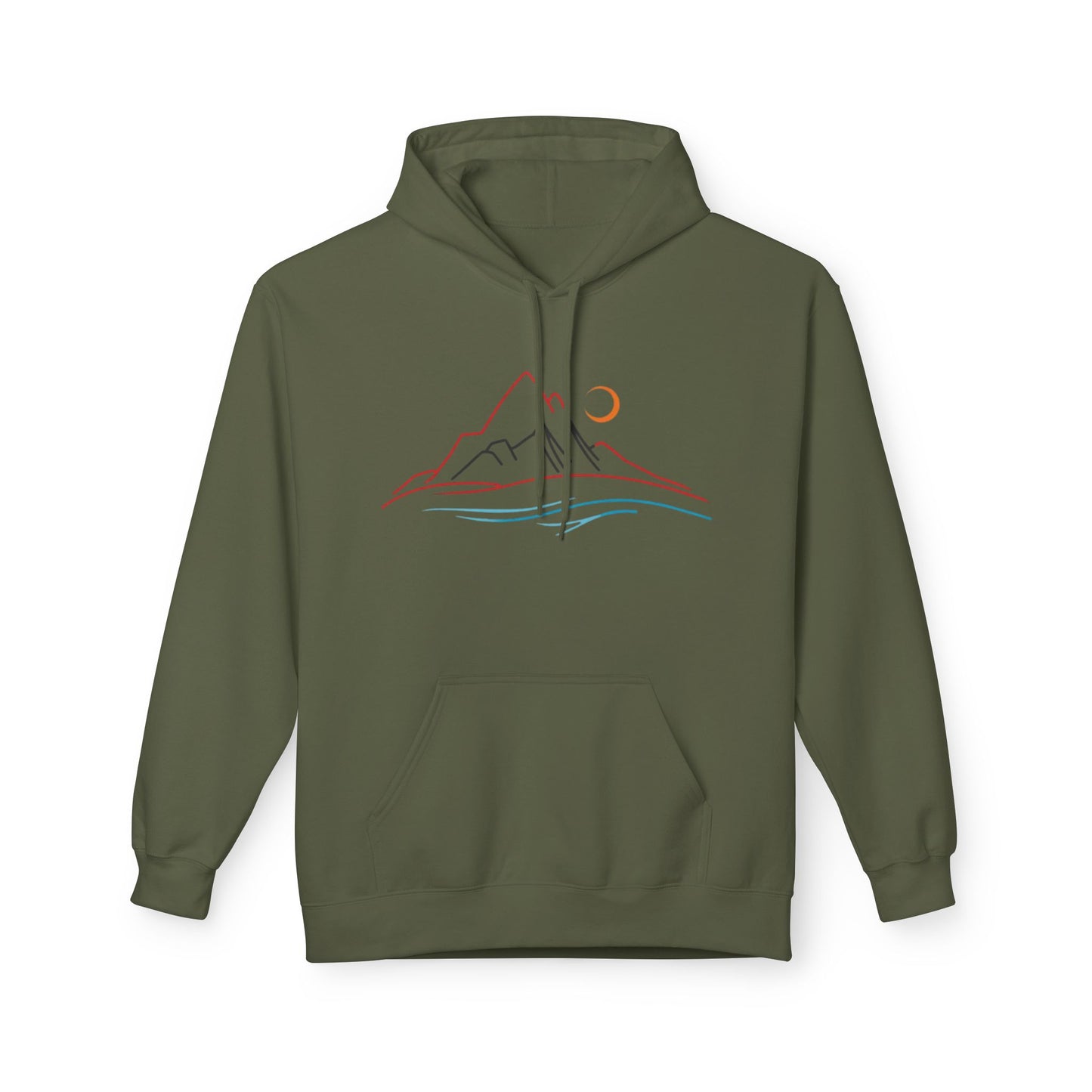 Mountain Sunrise Unisex Fleece Hoodie, Cozy Outdoor Apparel, Gifts for Nature Lovers, Hiking Gear, Fall Fashion