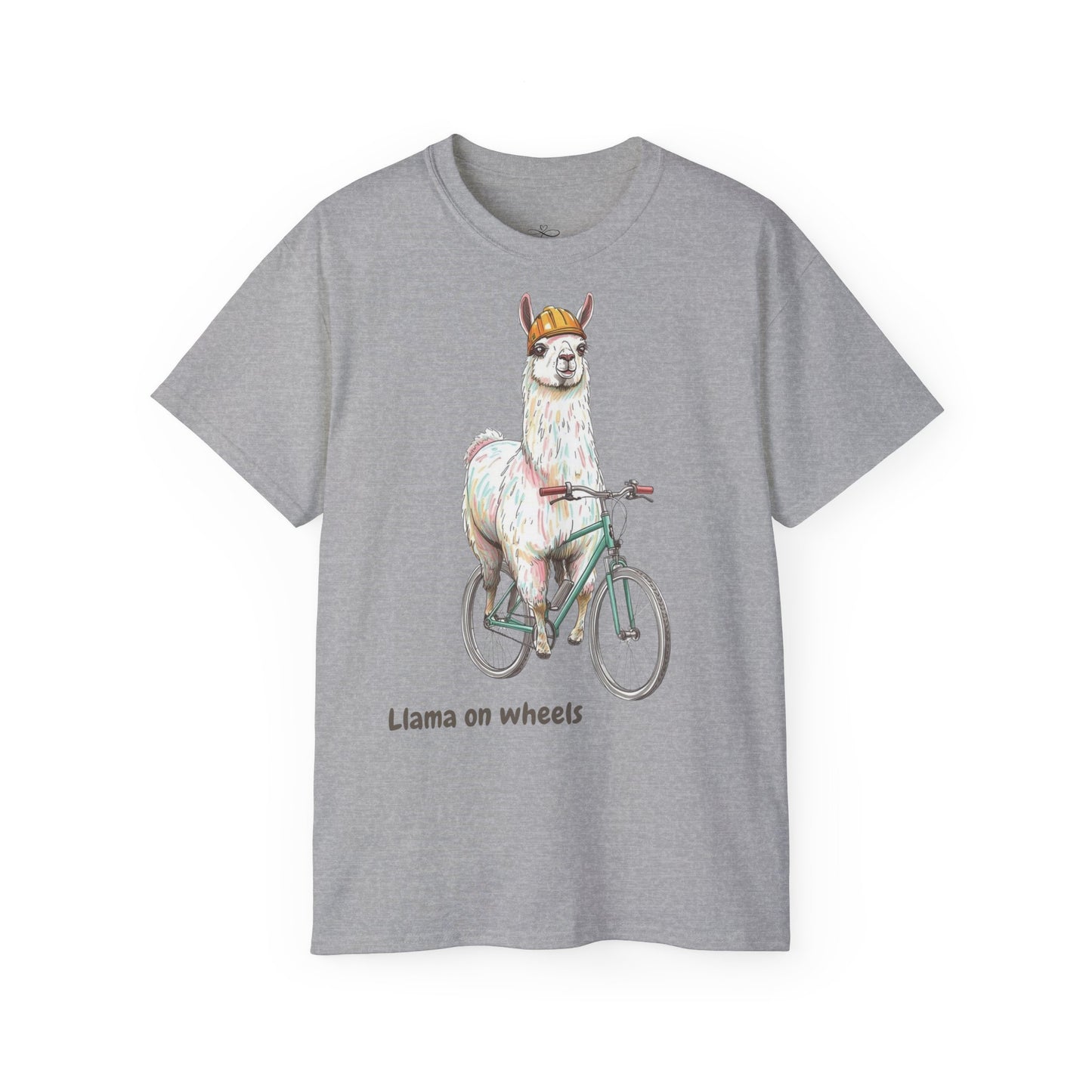 Llama on Wheels T-Shirt, Fun Graphic Tee for Animal Lovers, Summer Casual Wear, Perfect Gift for Birthdays and Holidays