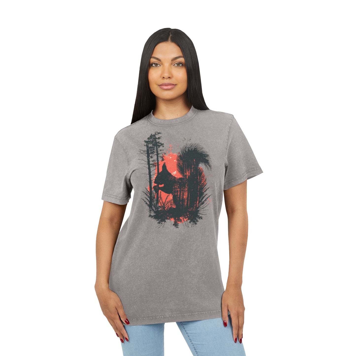 Squirrel Forest Sunset T-Shirt – Eichhörnchen Naturmotiv