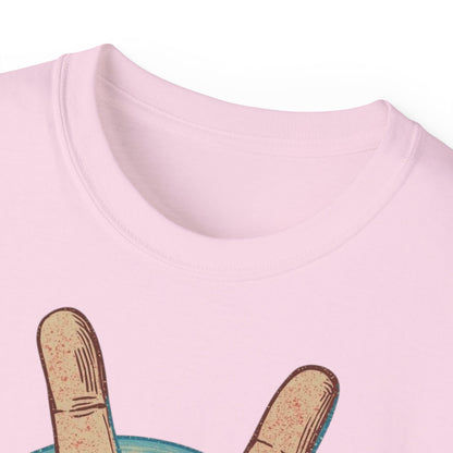 Peace Sign Unisex Ultra Cotton Tee, Graphic Tee, Casual Wear, Gift for Friends, Summer Outfit, Eco-Friendly Fashion