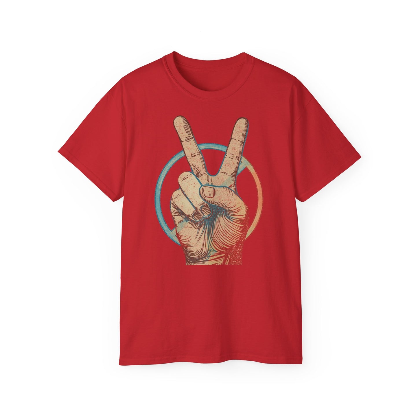 Peace Sign Unisex Ultra Cotton Tee, Graphic Tee, Casual Wear, Gift for Friends, Summer Outfit, Eco-Friendly Fashion