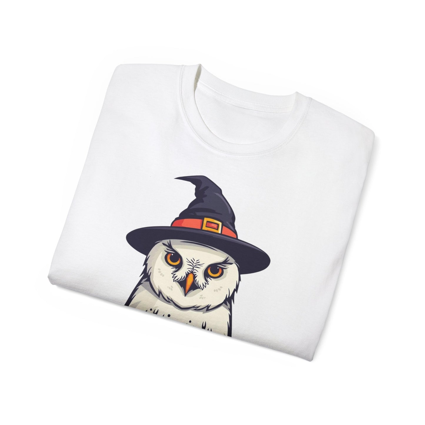 Halloween Owl Tee, Spooky Cotton T-Shirt for Fall, Unisex Graphic Tee for Halloween Parties, Gift for Owl Lovers, Casual Halloween Style