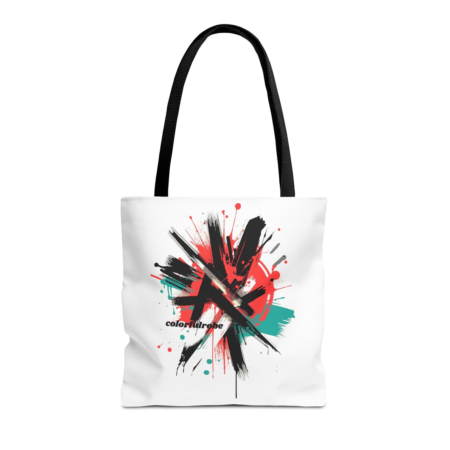 Einkaufstasche „Urban Splash“ – Street-Art Canvas Bag mit schwarzem Henkel – 3 Größen – ColorfulRobe