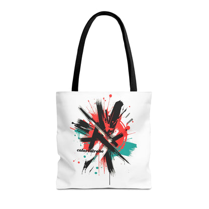 Einkaufstasche „Urban Splash“ – Street-Art Canvas Bag mit schwarzem Henkel – 3 Größen – ColorfulRobe