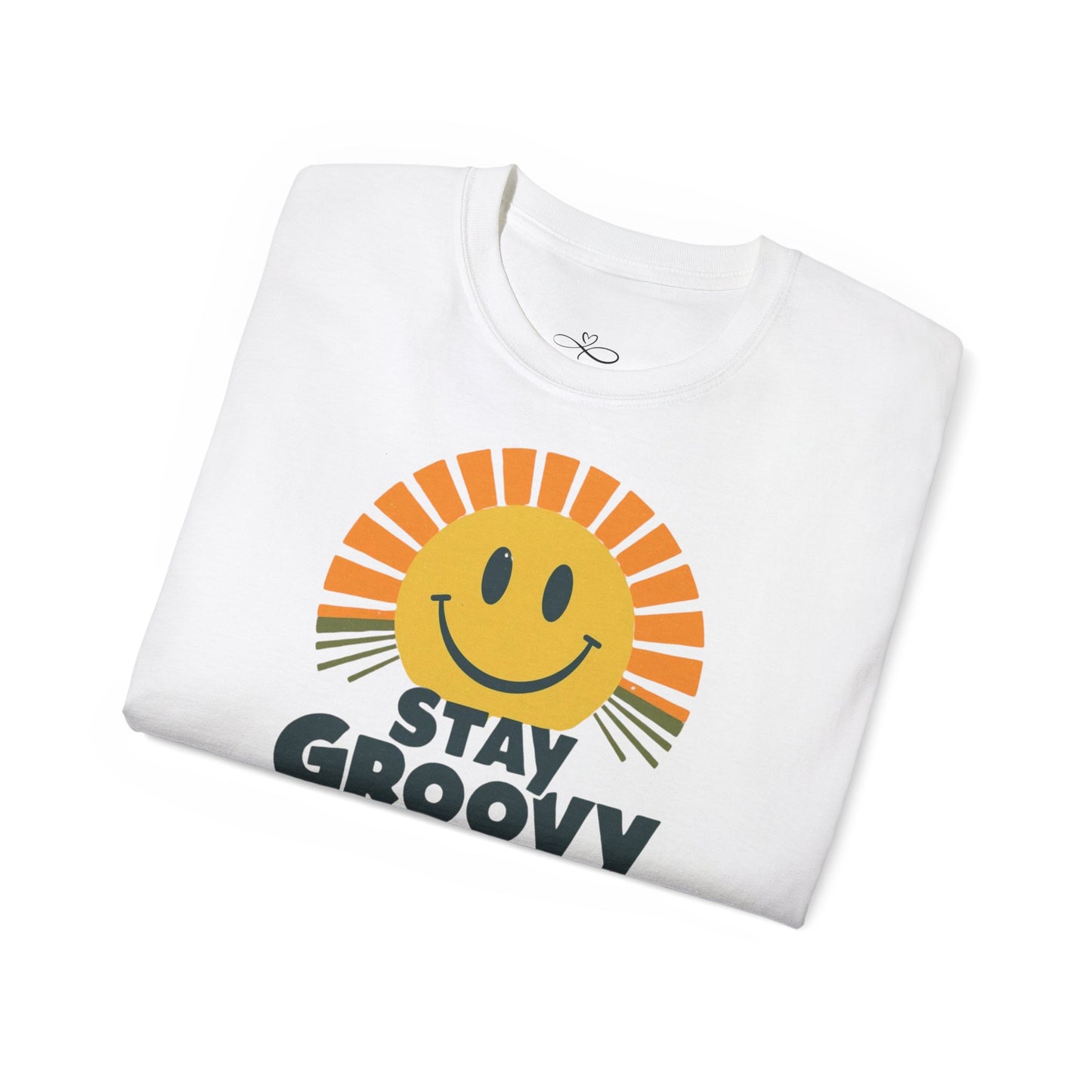 Stay Groovy Unisex Cotton Tee, Retro Graphic Shirt, Smile T-Shirt, Gift for Friends, Feel Good Apparel, Summer Vibes Top