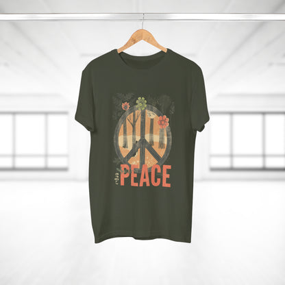 Vintage Peace Sign T-Shirt | Floral Forest Retro