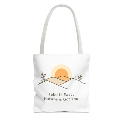 Take It Easy Tote Bag  Natur Design Tasche mit modernem Spruch
