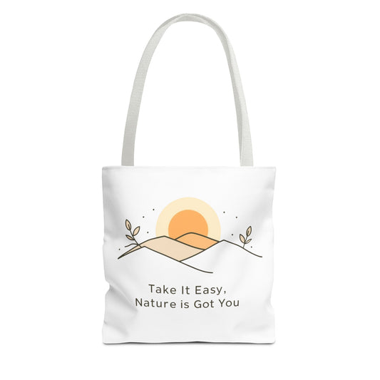 Take It Easy Tote Bag  Natur Design Tasche mit modernem Spruch