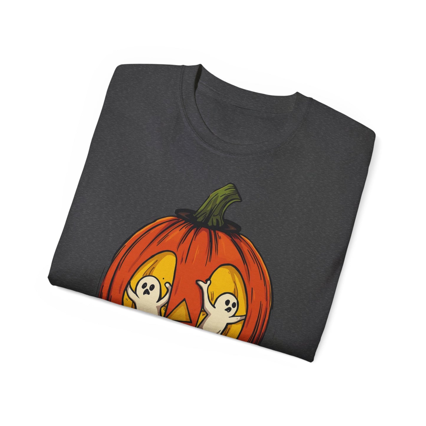 Pumpkin Ghost Tee, Halloween T-Shirt, Fall Shirt, Spooky Apparel, Unisex Graphic Tee, Pumpkin Lover Gift