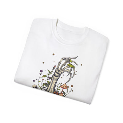 Pumpkin Bone Bloom  Halloween Shirt mit Kürbis & Skelettblüten