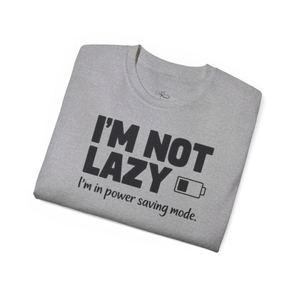 Funny Power Saving Mode Tee, Unisex Graphic T-Shirt, Gift for Tech Lovers, Casual Wear, Birthday Gift, Humor Shirt