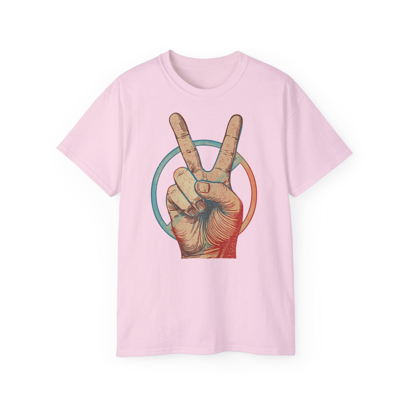 Peace Sign Unisex Ultra Cotton Tee, Graphic Tee, Casual Wear, Gift for Friends, Summer Outfit, Eco-Friendly Fashion