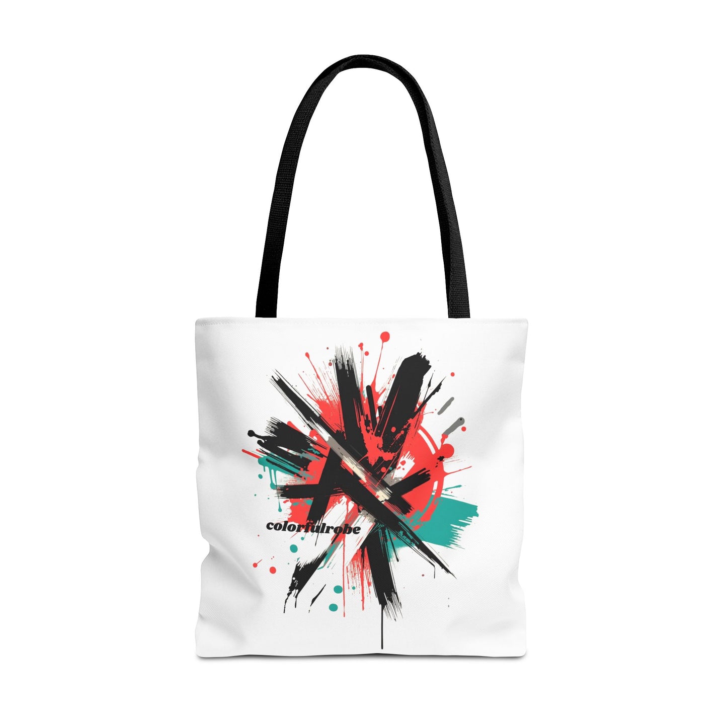 Einkaufstasche „Urban Splash“ – Street-Art Canvas Bag mit schwarzem Henkel – 3 Größen – ColorfulRobe