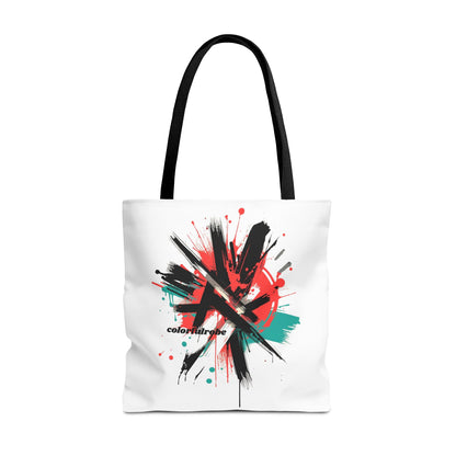 Einkaufstasche „Urban Splash“ – Street-Art Canvas Bag mit schwarzem Henkel – 3 Größen – ColorfulRobe