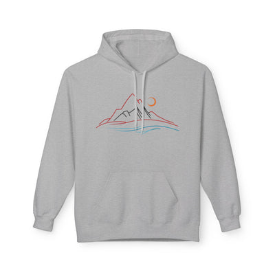 Mountain Sunrise Unisex Fleece Hoodie, Cozy Outdoor Apparel, Gifts for Nature Lovers, Hiking Gear, Fall Fashion