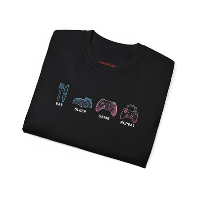 Gaming Lifestyle Tee - Eat Sleep Game Repeat, Gamer Shirt, Unisex Graphic T-Shirt, Casual Wear, Unique Gift for Gamers