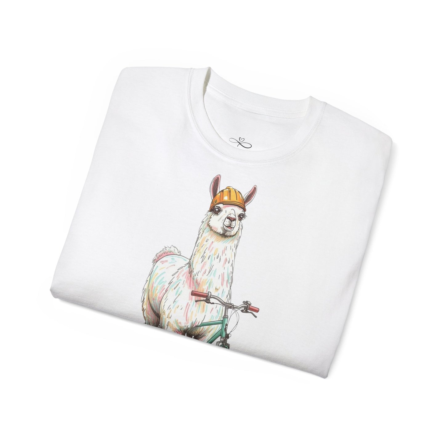 Llama on Wheels T-Shirt, Fun Graphic Tee for Animal Lovers, Summer Casual Wear, Perfect Gift for Birthdays and Holidays