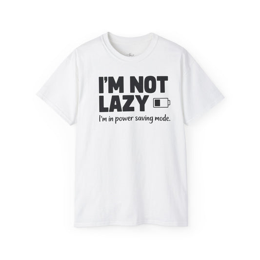 Funny Power Saving Mode Tee, Unisex Graphic T-Shirt, Gift for Tech Lovers, Casual Wear, Birthday Gift, Humor Shirt