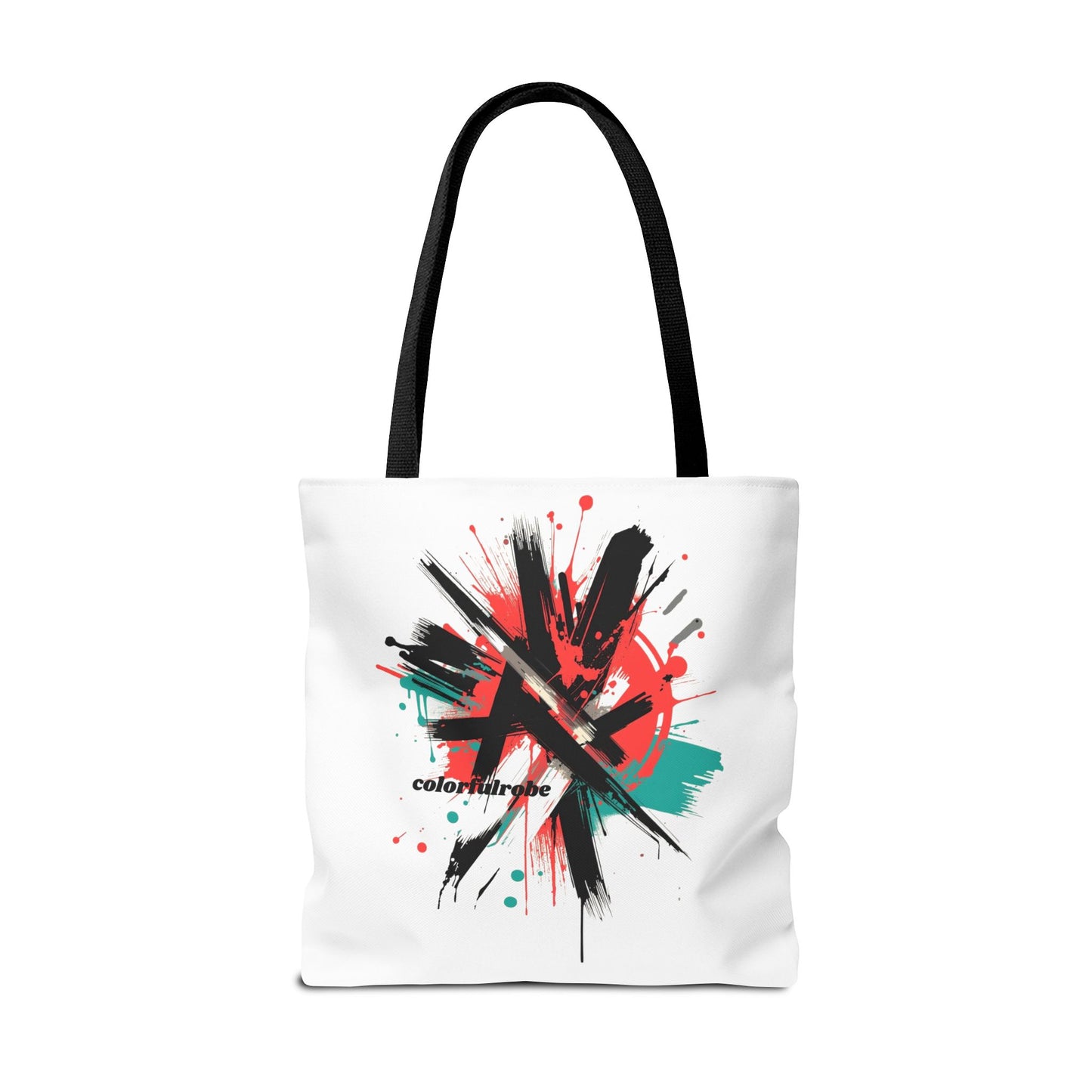 Einkaufstasche „Urban Splash“ – Street-Art Canvas Bag mit schwarzem Henkel – 3 Größen – ColorfulRobe