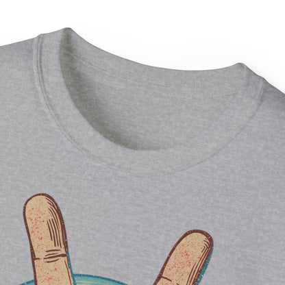 Peace Sign Unisex Ultra Cotton Tee, Graphic Tee, Casual Wear, Gift for Friends, Summer Outfit, Eco-Friendly Fashion