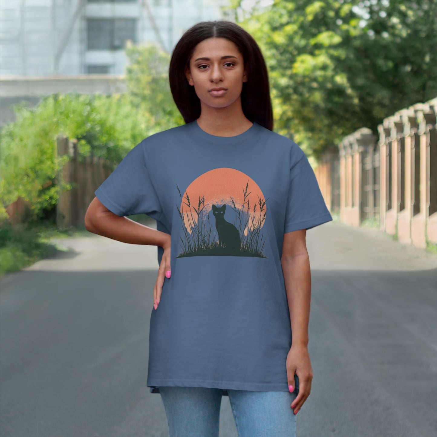 Cat Sunset Silhouette T-Shirt – Katzenmotiv