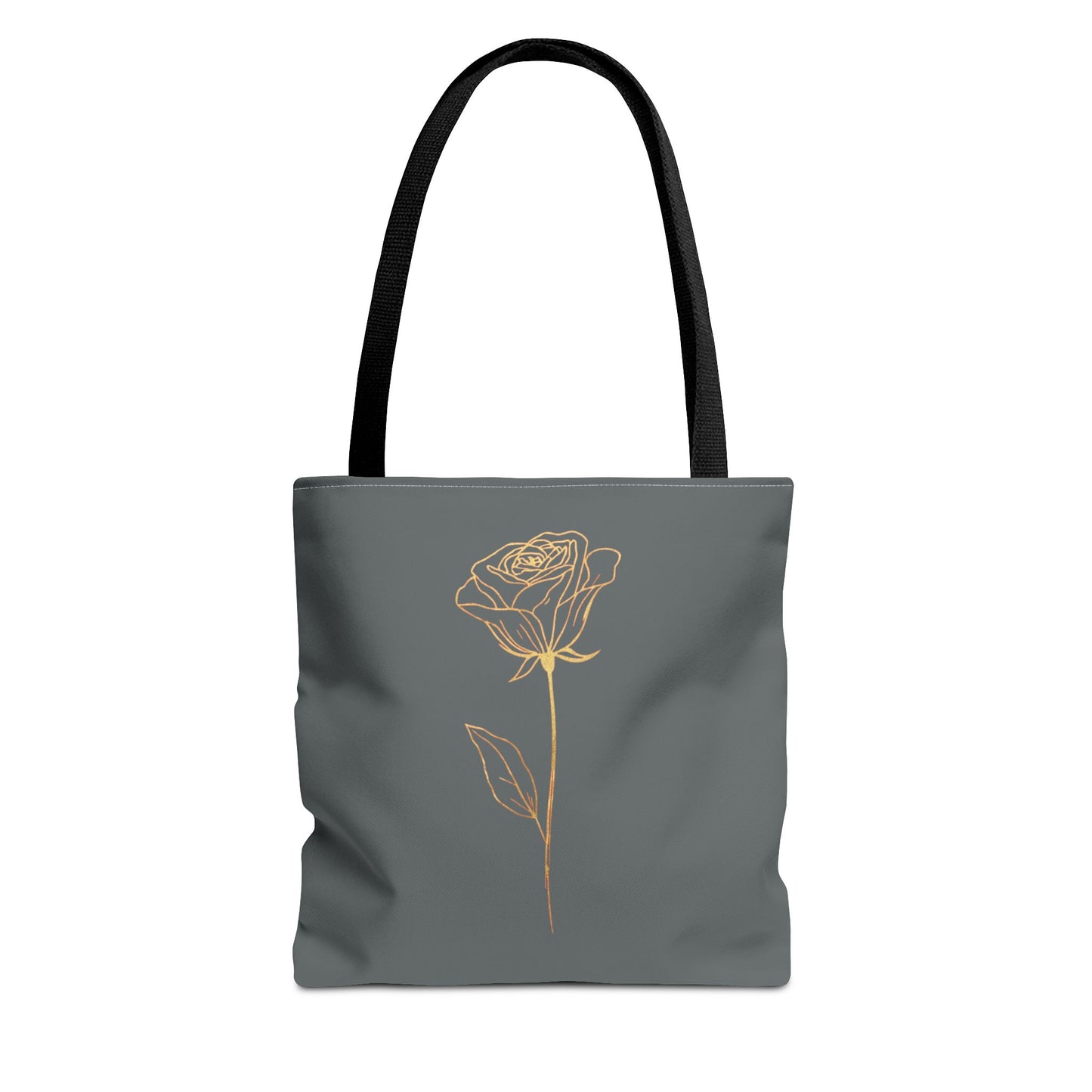 Minimalistische Rose Tote Bag – Goldene Line Art