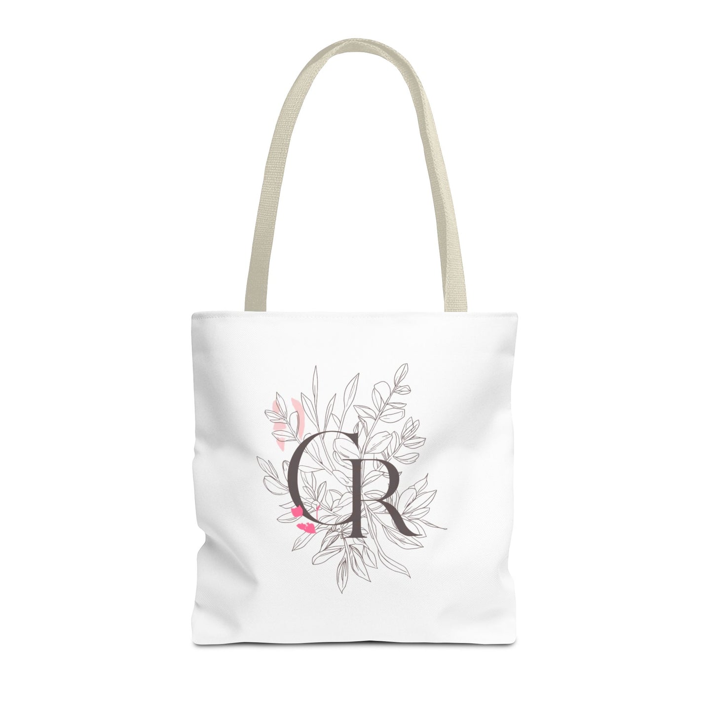 Einkaufstasche „CR Botanical Line Art“ – elegante Canvas Bag mit beige Henkel – 3 Größen