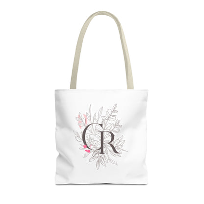 Einkaufstasche „CR Botanical Line Art“ – elegante Canvas Bag mit beige Henkel – 3 Größen