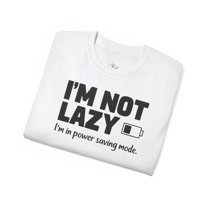Funny Power Saving Mode Tee, Unisex Graphic T-Shirt, Gift for Tech Lovers, Casual Wear, Birthday Gift, Humor Shirt