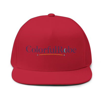 Embroidered Flat Bill Cap - Stylish ColorfulRobe Design