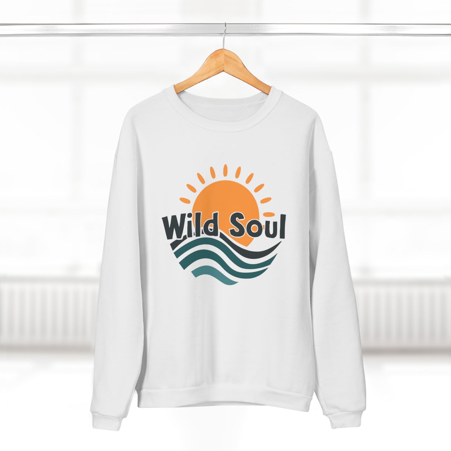 Wild Soul Unisex Crew Neck Sweatshirt, Cozy Relaxation Apparel, Perfect for Beach Lovers, Gift for Friends, Inspirational Gift