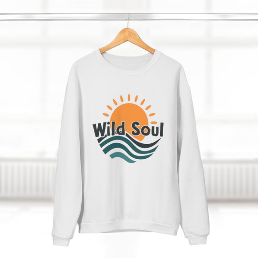 Wild Soul Unisex Crew Neck Sweatshirt, Cozy Relaxation Apparel, Perfect for Beach Lovers, Gift for Friends, Inspirational Gift
