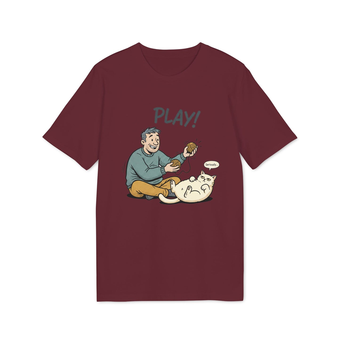 Play!Katzen TShirt  Lustige Katze & Besitzer Illustration Geschenk für Katzenliebhaber