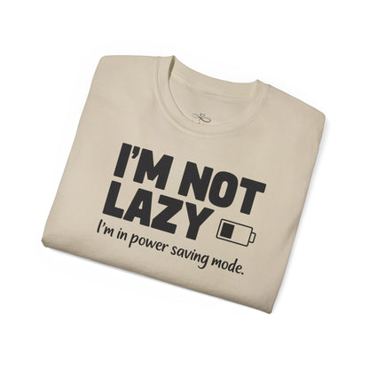 Funny Power Saving Mode Tee, Unisex Graphic T-Shirt, Gift for Tech Lovers, Casual Wear, Birthday Gift, Humor Shirt