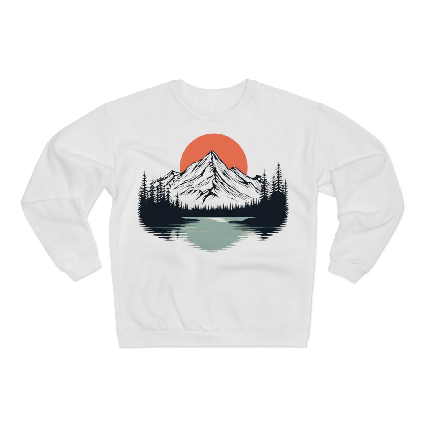 Alpenstille Crewneck — Sonnenaufgang über Wald & See