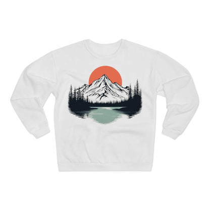Alpenstille Crewneck — Sonnenaufgang über Wald & See