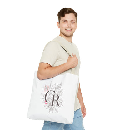 Einkaufstasche „CR Botanical Line Art“ – elegante Canvas Bag mit beige Henkel – 3 Größen
